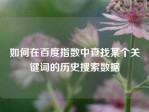 如何在百度指数中查找某个关键词的历史搜索数据