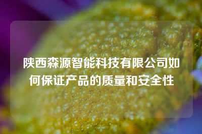 陕西森源智能科技有限公司如何保证产品的质量和安全性