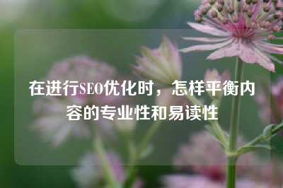 在进行SEO优化时，怎样平衡内容的专业性和易读性