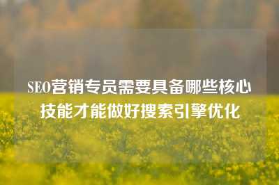 SEO营销专员需要具备哪些核心技能才能做好搜索引擎优化