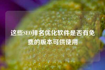 这些SEO排名优化软件是否有免费的版本可供使用