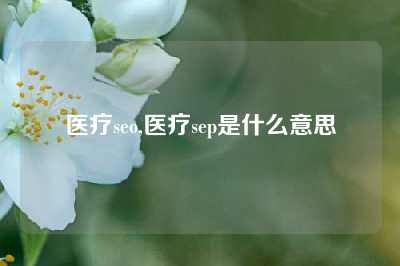 医疗seo,医疗sep是什么意思