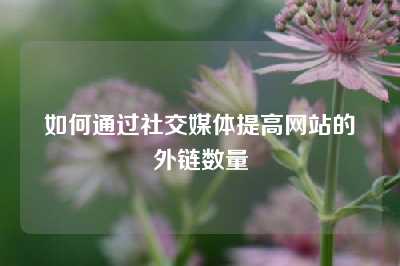 如何通过社交媒体提高网站的外链数量