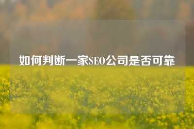 如何判断一家SEO公司是否可靠