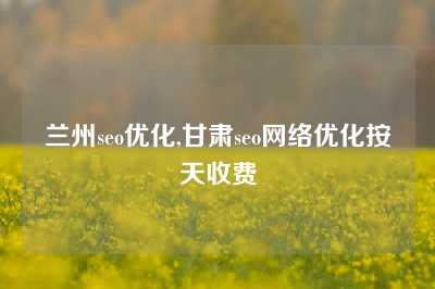 兰州seo优化,甘肃seo网络优化按天收费