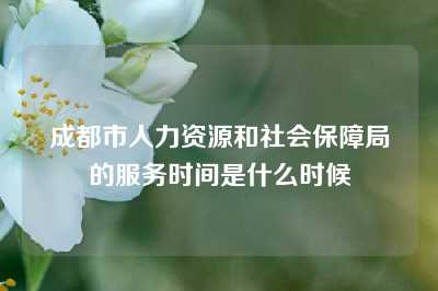 成都市人力资源和社会保障局的服务时间是什么时候