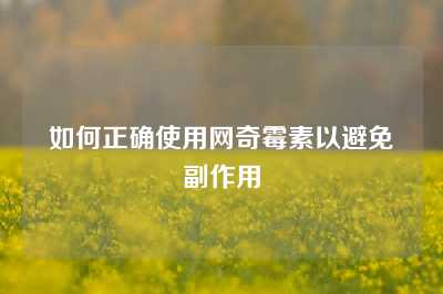 如何正确使用网奇霉素以避免副作用