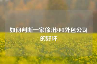 如何判断一家徐州SEO外包公司的好坏