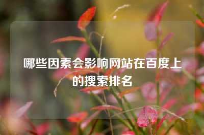 哪些因素会影响网站在百度上的搜索排名