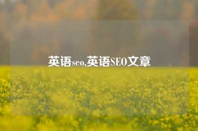 英语seo,英语SEO文章