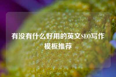 有没有什么好用的英文SEO写作模板推荐