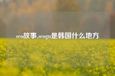 seo故事,seogu是韩国什么地方