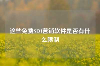 这些免费SEO营销软件是否有什么限制