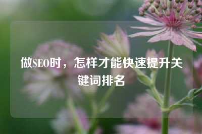 做SEO时，怎样才能快速提升关键词排名