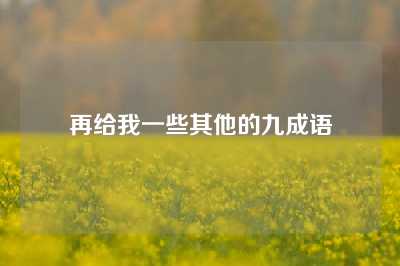 再给我一些其他的九成语