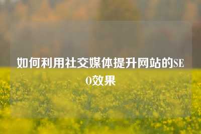 如何利用社交媒体提升网站的SEO效果