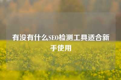 有没有什么SEO检测工具适合新手使用