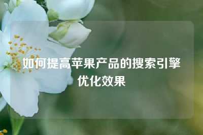 如何提高苹果产品的搜索引擎优化效果