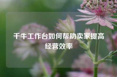 千牛工作台如何帮助卖家提高经营效率