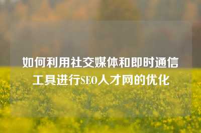 如何利用社交媒体和即时通信工具进行SEO人才网的优化