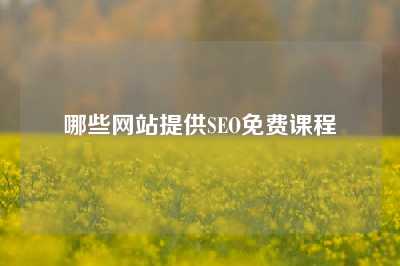 哪些网站提供SEO免费课程