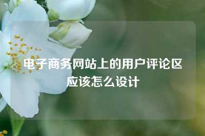 电子商务网站上的用户评论区应该怎么设计