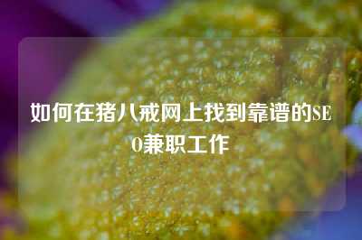 如何在猪八戒网上找到靠谱的SEO兼职工作