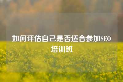 如何评估自己是否适合参加SEO培训班