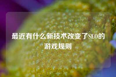 最近有什么新技术改变了SEO的游戏规则