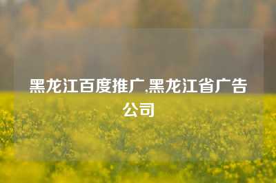 黑龙江百度推广,黑龙江省广告公司