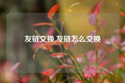 友链交换,友链怎么交换