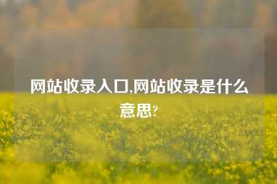 网站收录入口,网站收录是什么意思?