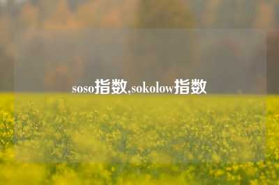 soso指数,sokolow指数