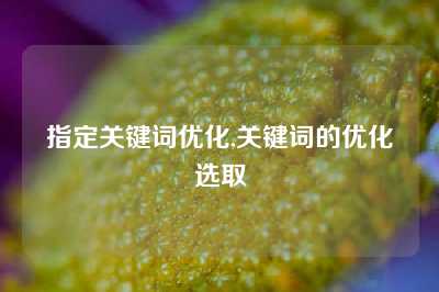 指定关键词优化,关键词的优化选取