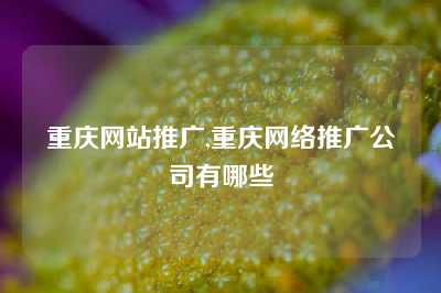 重庆网站推广,重庆网络推广公司有哪些