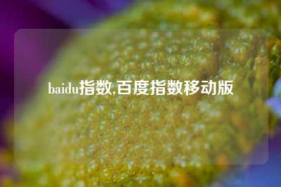 baidu指数,百度指数移动版