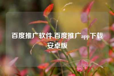 百度推广软件,百度推广app下载安卓版