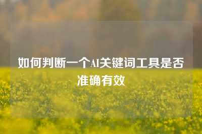 如何判断一个AI关键词工具是否准确有效