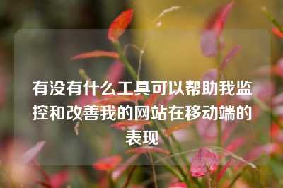 有没有什么工具可以帮助我监控和改善我的网站在移动端的表现