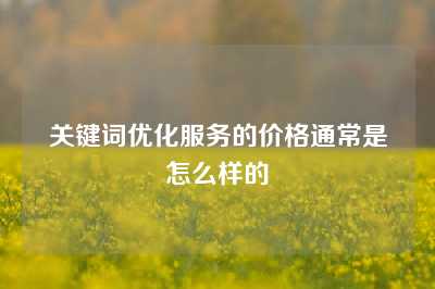 关键词优化服务的价格通常是怎么样的