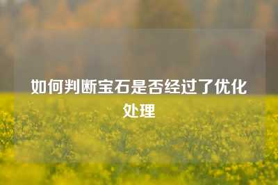 如何判断宝石是否经过了优化处理