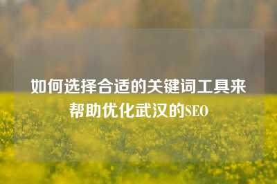 如何选择合适的关键词工具来帮助优化武汉的SEO