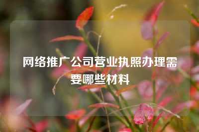 网络推广公司营业执照办理需要哪些材料