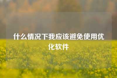 什么情况下我应该避免使用优化软件