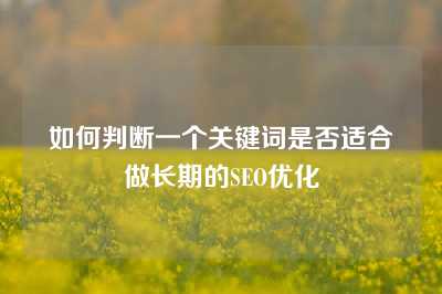 如何判断一个关键词是否适合做长期的SEO优化