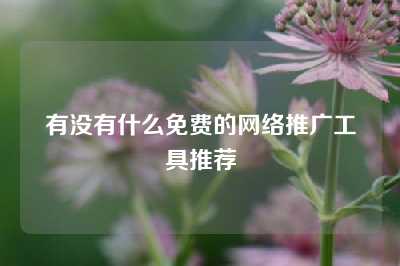 有没有什么免费的网络推广工具推荐