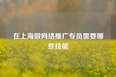 在上海做网络推广专员需要哪些技能