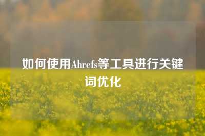 如何使用Ahrefs等工具进行关键词优化