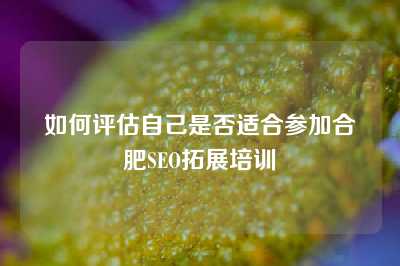 如何评估自己是否适合参加合肥SEO拓展培训