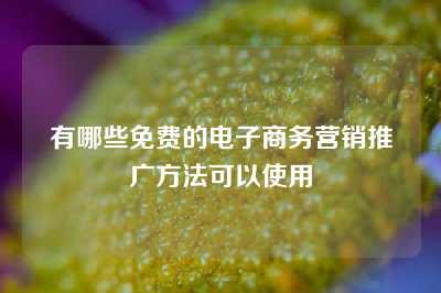 有哪些免费的电子商务营销推广方法可以使用